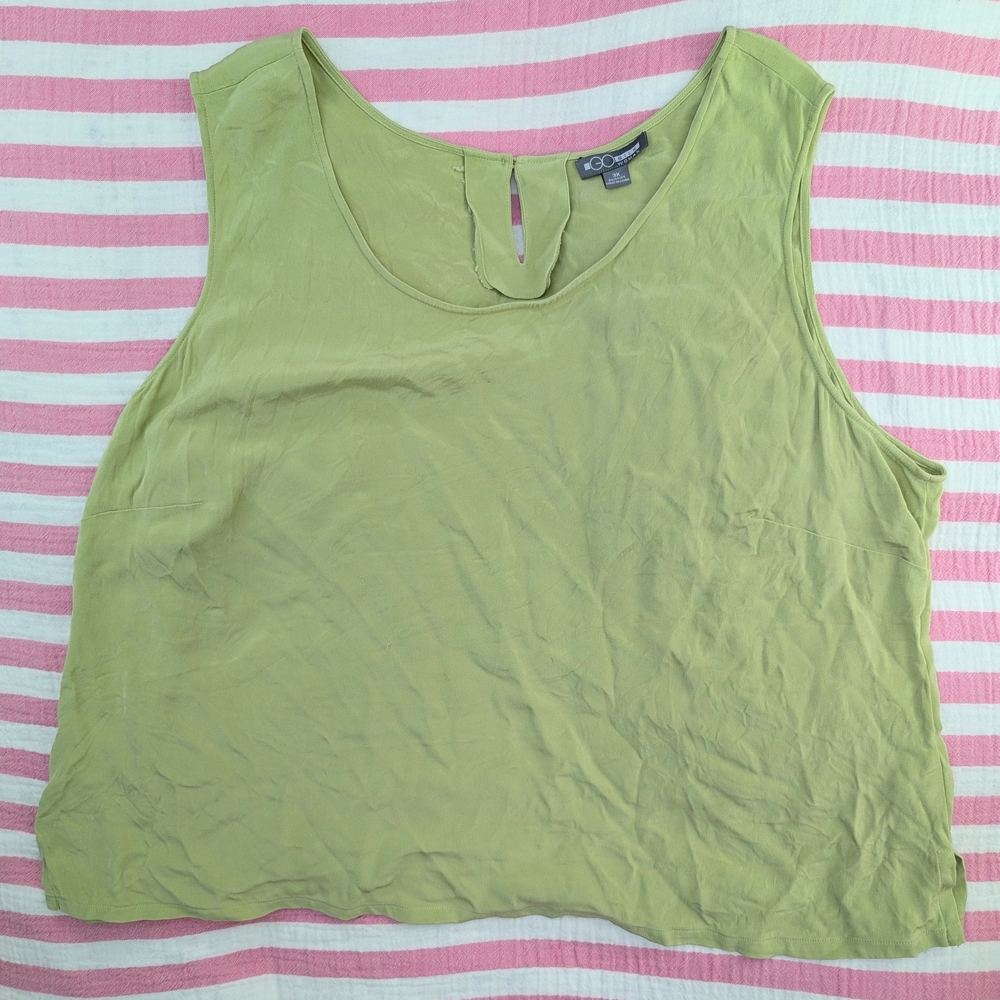 Silk Key Lime Sleeveless Top